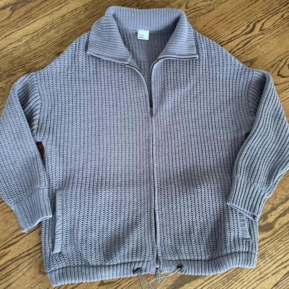 NWOT FLX Chenille Zip Up Sweater Medium - Picture 2 of 7